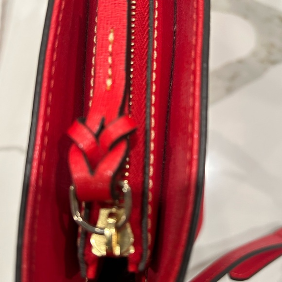 Dooney & Bourke Gorgeous Candy-apple red Bag/ Crossbody/Shimmery Gold Hardware - Picture 12 of 12